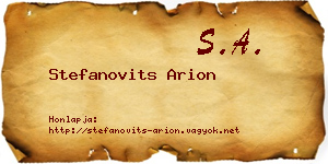 Stefanovits Arion névjegykártya
